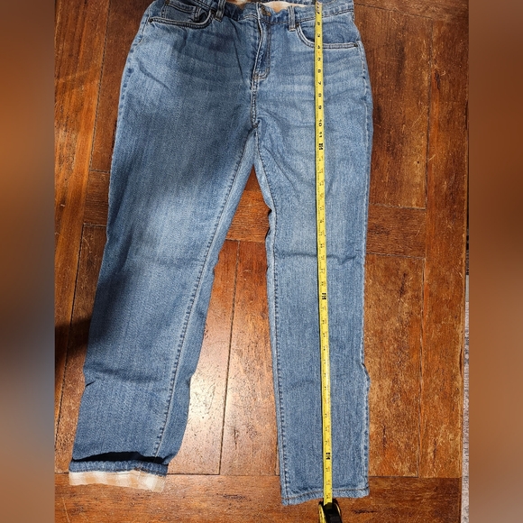 EDDIE BAUER Flannel Lined Jeans Womens boyfriend midrise straight size 10 - Picture 8 of 11